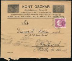 1930 Bp., Kont Oszkár Szikvízgépgyár és Szifonfejöntöde stb. üzemének fejléces levélpapírjára írt le...