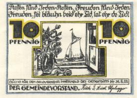 Német Birodalom/Weimari Köztársaság/ Brunshaupten 1922. 10Pf + 25Pf + 50Pf 3klf db, teljes sor T:I