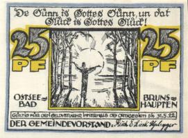 Német Birodalom/Weimari Köztársaság/ Brunshaupten 1922. 10Pf + 25Pf + 50Pf 3klf db, teljes sor T:I