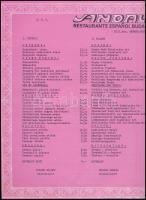 Andaluzia Spanyol Étterem Budapest étlapja