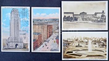 100 db RÉGI amerikai városképes lap / 100 pre-1945 American (USA) town-view postcards