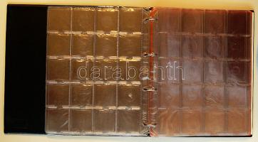 Nagyalakú gyűrűs berakó Hartberger típusú éremtokokhoz, 20db lappal, 400 férőhellyel!, választólapokkal, piros színben!