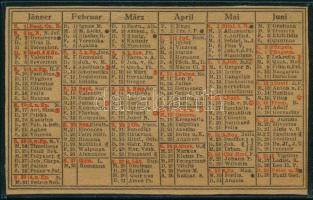 cca 1900 Német nyelvű kártyanaptár