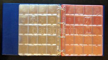 Nagyalakú gyűrűs berakó Hartberger típusú éremtokokhoz, 19db lappal, 380 férőhellyel!, választólapokkal, kék színben!