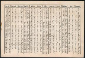 cca 1946 A Szociáldemokrata Párt Terézvárosi Szervezetének kártyanaptára az Internecionale szövegéve...