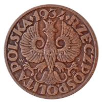 Lengyelország 1934(w) 5g Br Varsó, a forgalomba került érmék közül a legkisebb darabszámban készült évjárat (2,96g) T:2 / Poland 1934(w) 5 Groszy Br Warsaw, fewest mintage among the issued coins (2,96g) C:XF Krause Y#10a