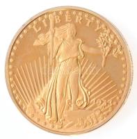 Amerikai Egyesült Államok DN 20 Dolláros aranyérme Ag utánverete, aranyozott, COPY jelzéssel (10,11g/0.999/25mm) T:1 (eredetileg PP)