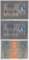 1902. 1000K + 1904. 10K + 1912. 100K mindkét oldala német, piros "DEUTSCHÖSTERREICH" felül...