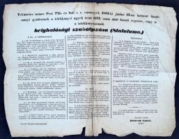 1861 Pest, Telekkönyvezés helyhatósági szabályozásával kapcsolatos hirdetmény