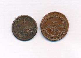 1781B 1/2kr Cu  + 1790S 1kr Cu "II. József" T:2-