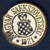 1921. "Magyar Sakkszövetség" zománcozott kitűző, tű nélkül T:2/3