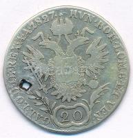 Ausztria 1827A 20kr Ag "I. Ferenc" Bécs T:3,3- ly.  Austria 1827A 20 Kreuzer Ag "Fran...