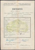 1939 Bp., Szerb Antal (1901-1945) író aláírása iskolai értesítőn