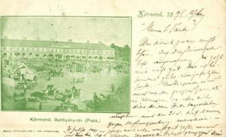 1898 Körmend, Batthyány tér, piac (fa)