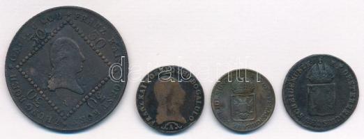 Ausztria 1807A 30kr Cu + 1812A 1/2kr Cu + 1816A 1/4kr Cu + 1/2kr Cu T:2-,3
Austira 1807A 30 Kreuzer...