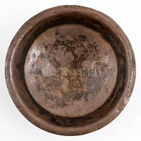 XIX. sz.: Mongol, ezüst jakvajas tál. d: 14 cm / mongolian silver jak butter plate