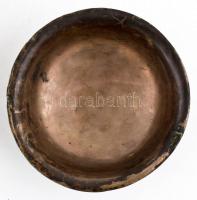 XIX. sz.: Mongol, ezüst jakvajas tál. d: 12 cm / mongolian silver jak butter plate