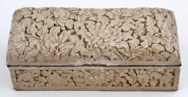 Díszes műgyanta bélyeges dobozka 11x4x4 cm