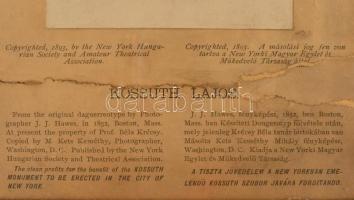 1893 Kossuth Lajos fényképe a Nyew Yorki Magyar Egylet és Műkedvelő társaság által a new yorki Kossu...