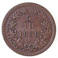 Ausztria 1858A 5/10kr Cu T:1- 
Austria 1858A 5/10 Kreuzer C:AU
Krause KM#2182