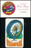 Vidámparkkal kapcsolatos reklámanyagok (felvarró, kártyanaptár, stb.), 4 db