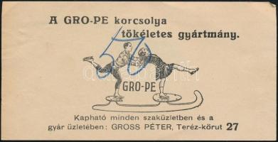 Gro-Pe korcsolya, Gross Péter budapesti üzletében - számolócédula