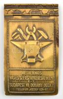 Általános Vas- és Szerszámkereskedelmi Rt. Bp. VII. fém jegyzettömbtartó, 16×9,5 cm
