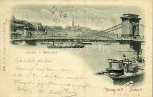 1900 Budapest, Lánchíd. dombornyomott, Ebm. (EK)