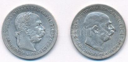 Ausztria 1894-1912. 1K Ag Ferenc József (2xklf) T:2 Austria 1894-1912. 1 Corona Ag Franz Joseph (2xdiff) C:XF