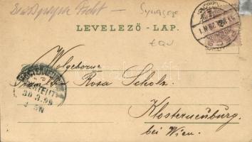 1899 (Vorläufer!) Pécs, Fünfkrichen; Nemzeti kaszinó, színház, megyei árvaház, sétatér, vasúti indóh...