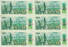 Csehszlovákia 1989. 100K (6x) sorszámkövetők T:II Czechoslovakia 1989. 100 Korun (6x) sequential ser...
