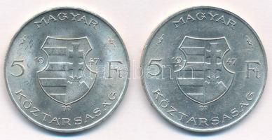 1947. 5Ft Ag "Kossuth" (2x) T:1- patina Adamo F8.1