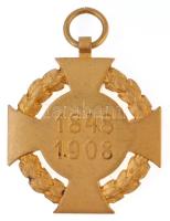 1908. "Katonai Jubileumi Kereszt" aranyozott Br kitüntetés mellszalag nélkül T:2-
NMK 269