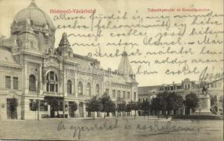 1912 Hódmezővásárhely, Takarékpénztár, Kossuth szobor. Posztós Pál kiadása
