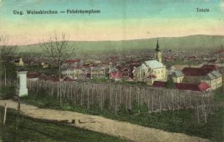 1916 Fehértemplom, Ung. Weisskirchen, Bela Crkva; szőlőhegy, templom / vineyards, church + S.B. 5. K. bay. 3. Inf. Rgt. (EK)