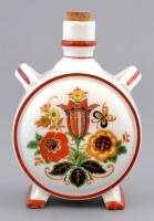 Zsolnay porcelán kulacs, matricás, jelzett, kis kopásnyomokkal, m: 13 cm
