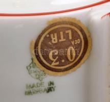 Zsolnay porcelán kulacs, matricás, jelzett, kis kopásnyomokkal, m: 13 cm