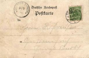 1892 (Vorläufer!!!) Kassel, Cassel; Wilhelmshöhe von der Allee, Die grosse Fontaine, Schloss, Das Ok...