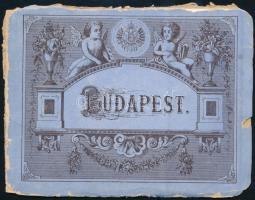 cca 1880 Budapest, litho leporello, 18 képpel, borító viseltes állapotban, 11×14 cm