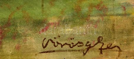 Vörös jelzéssel: Gésák. Olaj, vászon, foltos, 52×71 cm