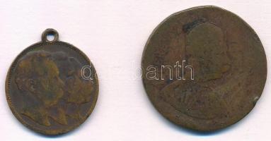 1896. "Milleniumi emlék / I. Ferenc József" Br emlékérem (29mm) + DN "Unser schmerz u...