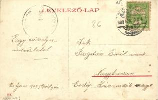 1909 Zólyom, Zvolen; Zólyomi Hitelbank palota, Schlesinger Testvérek üzlete. W. L. (?) 974. / loan b...