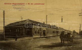 Nagymihály, Michalovce; M. kir. posta hivatal. W: L. (?) 2060. Kiadja Landesman B. / post office (fa)