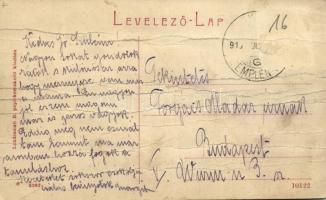 Nagymihály, Michalovce; M. kir. posta hivatal. W: L. (?) 2060. Kiadja Landesman B. / post office (fa...