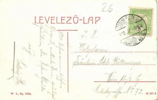 1909 Pöstyén, Pistyan, Piestany; Kis Vág részlet, híd. W. L. Bp. 5738. / Teil von der kleinen Waag /...