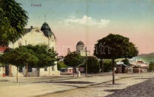 1924 Párkány, Stúrovo; látkép az esztergomi Bazilika felé, Machaty üzlete. Kiadja Gondos Vilmos. Foto Machaty / view to the Basilica, shop of Machaty (EK)