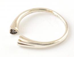 Ezüst(Ag) szívecskés gyűrű, Pandora jelzéssel, méret: 57, bruttó: 2,5 g