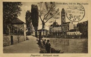 1932 Nagyvárad, Oradea; Colt din Mal Crisului / Körös-parti részlet, Városháza / Crisul Repede / riverbank, town hall (EK)