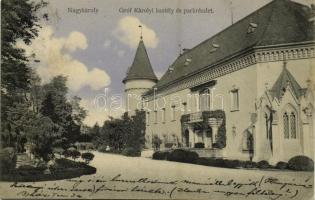 1910 Nagykároly, Carei; Gróf Károlyi kastély és park / castle and park (EK)