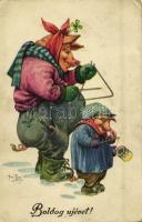 10 db RÉGI motívum képeslap, közte egy mini hanglemezzel / 10 pre-1945 motive postcards with 1 mini ...